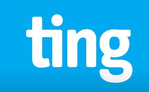 A Ting logo on a blue background