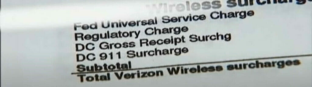 A bill for wireless service is shown on a computer screen