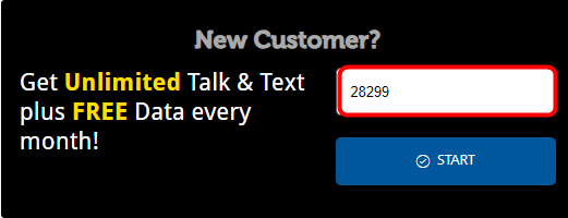 A new customer sign up for unlimited talk and text