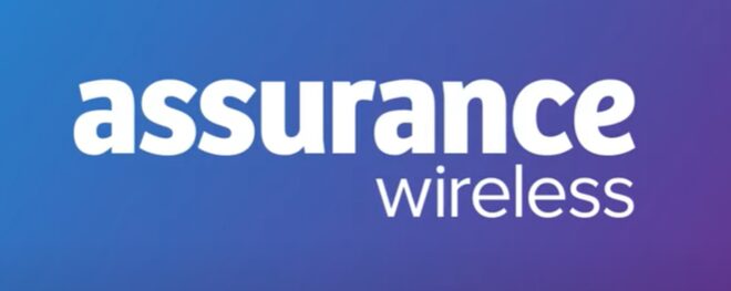 Assurance wireless logo on a purple blue background