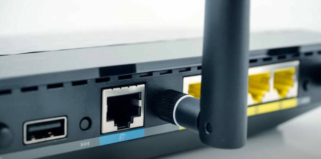 A close up of an ethernet router