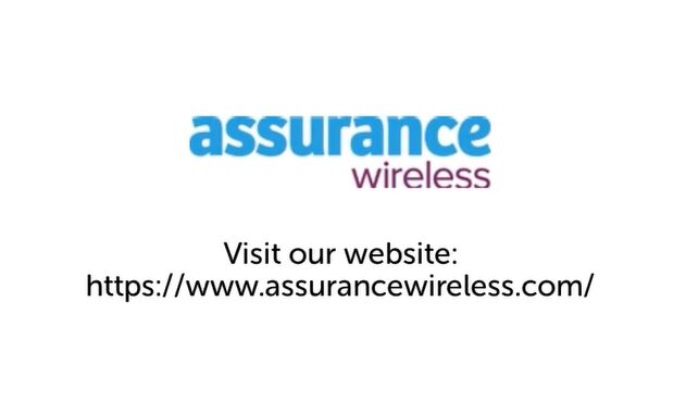 Assurance wireless logo and website link on a white background