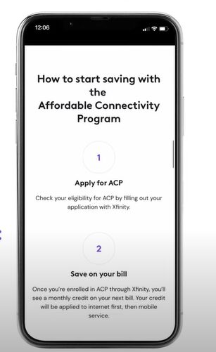 A phone with steps instructions on how to avail affordable connectivity program