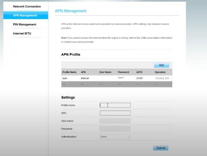 A screenshot of the apr management page