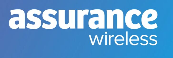 Assurance wireless logo in a blue background