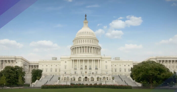 A white building with a dome