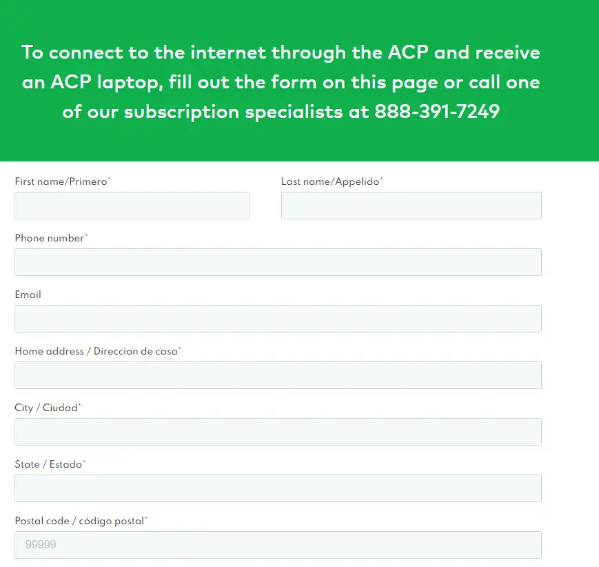 An application form with notices on a green background