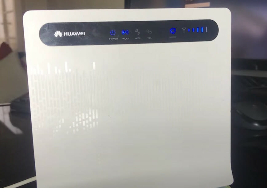Huawei router is on