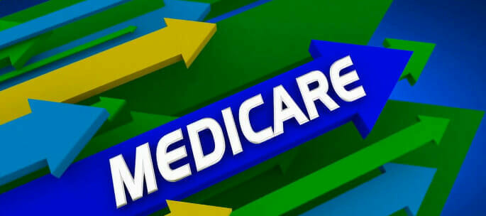A banner with arrow and a text MEDICARE