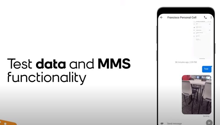Test data and mms functionalities on the phone