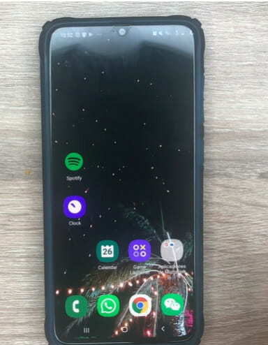 An android phone with app's icons on the home screen