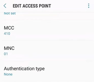 An updated access point names settings