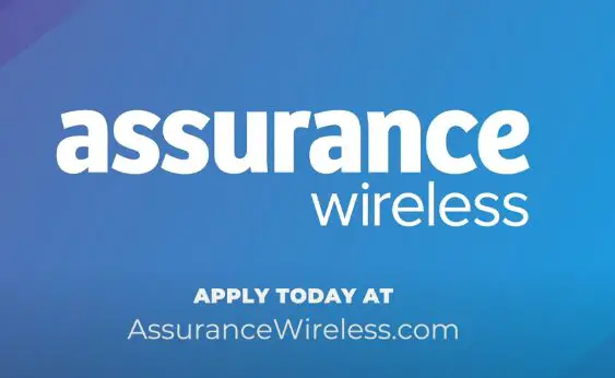 Assurance wireless logo on a blue background
