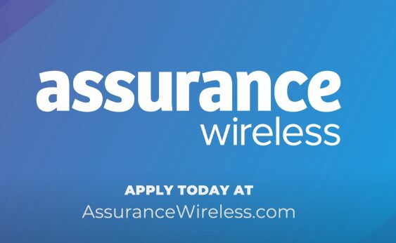 Assurance wireless logo on a blue background