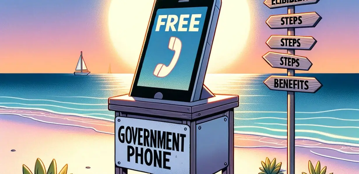 A cartoon illustration of a free government phone