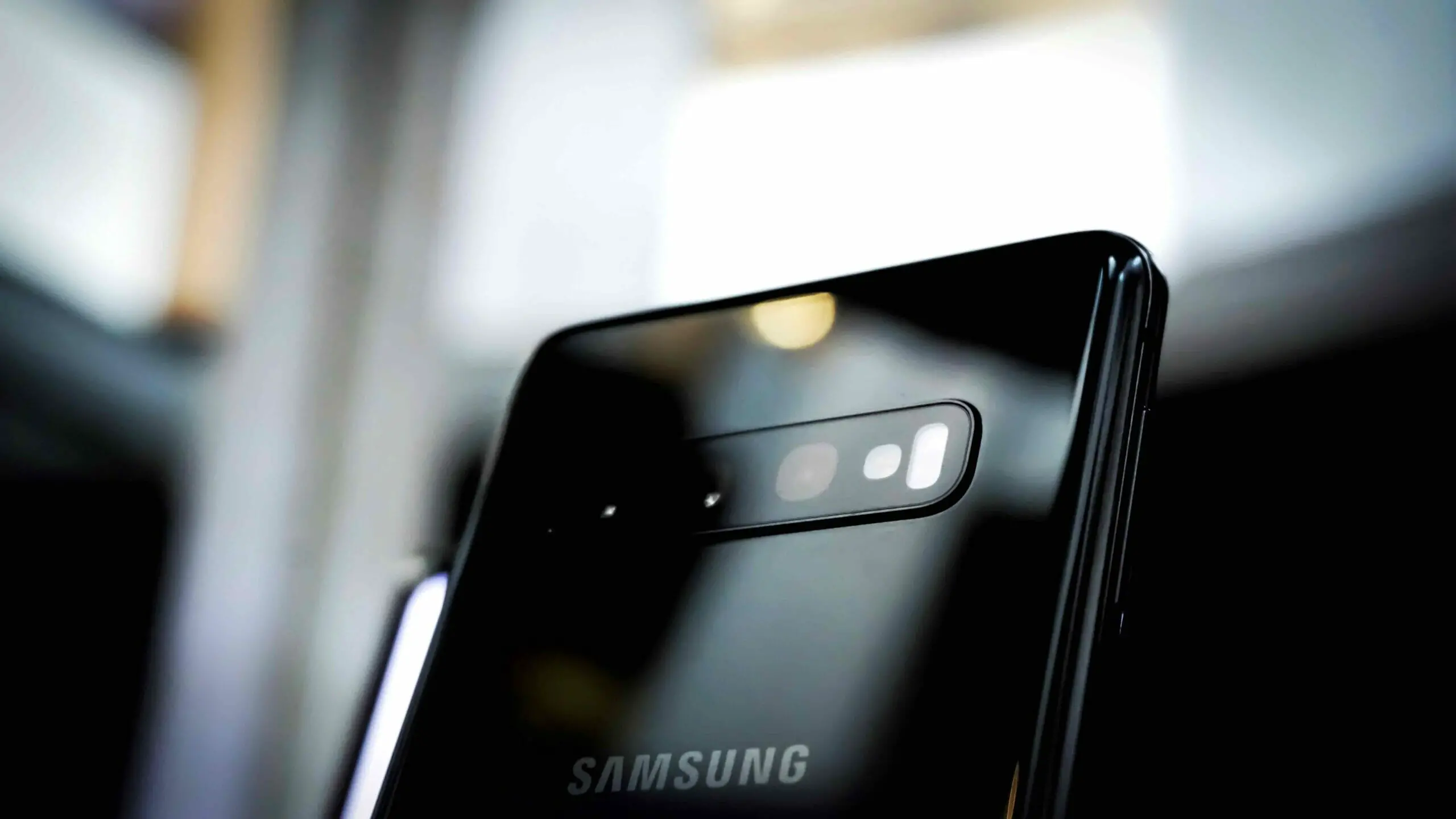 A black Samsung phone