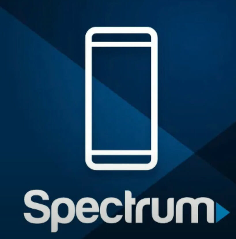 An outline of a phone with Spectrum text at the bottom