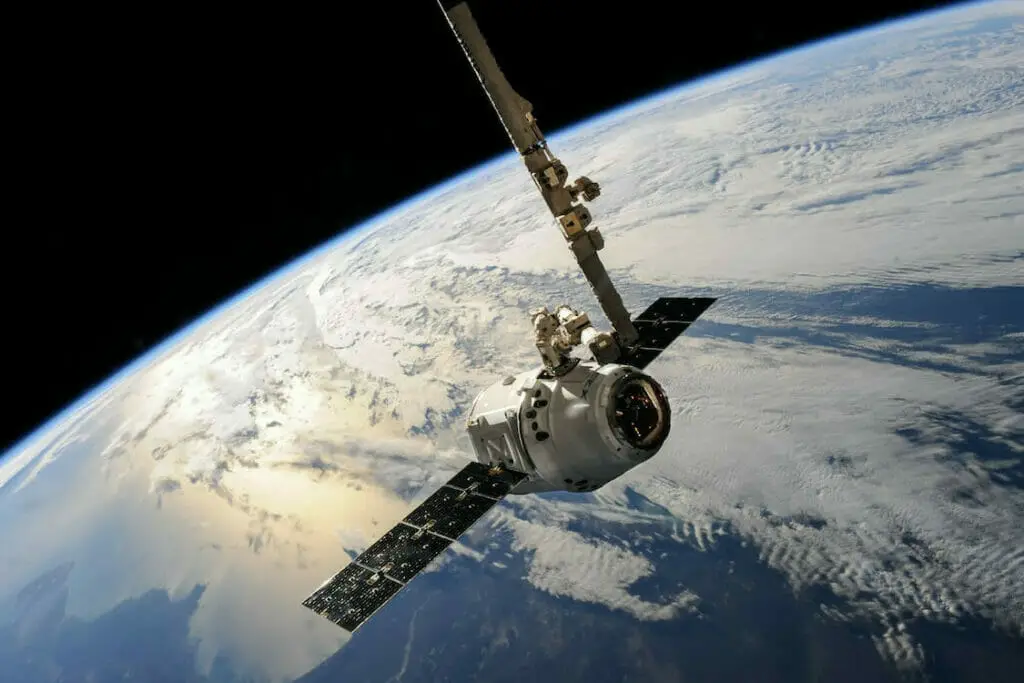 A satellite station in space
