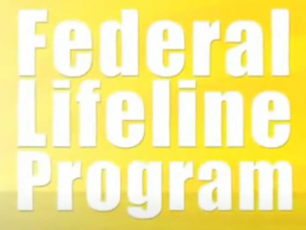 Federal lifeline program logo on a yellow background