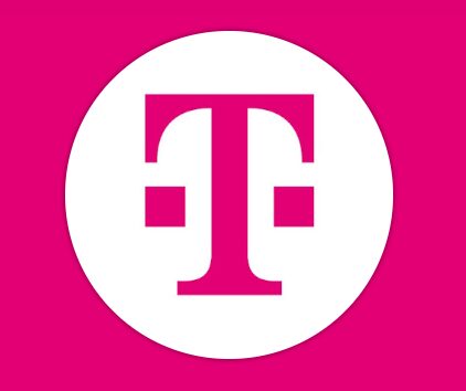 The t - mobile logo on a pink background