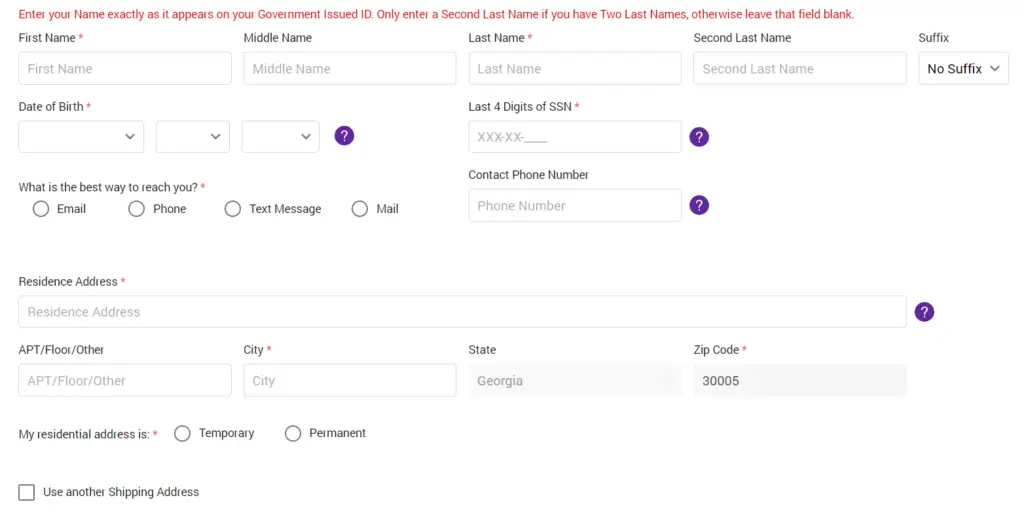 A screen shot of an ACP Plan application web form