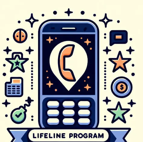 An image illustration of a phone with text "LIFELINE PROGRAM"