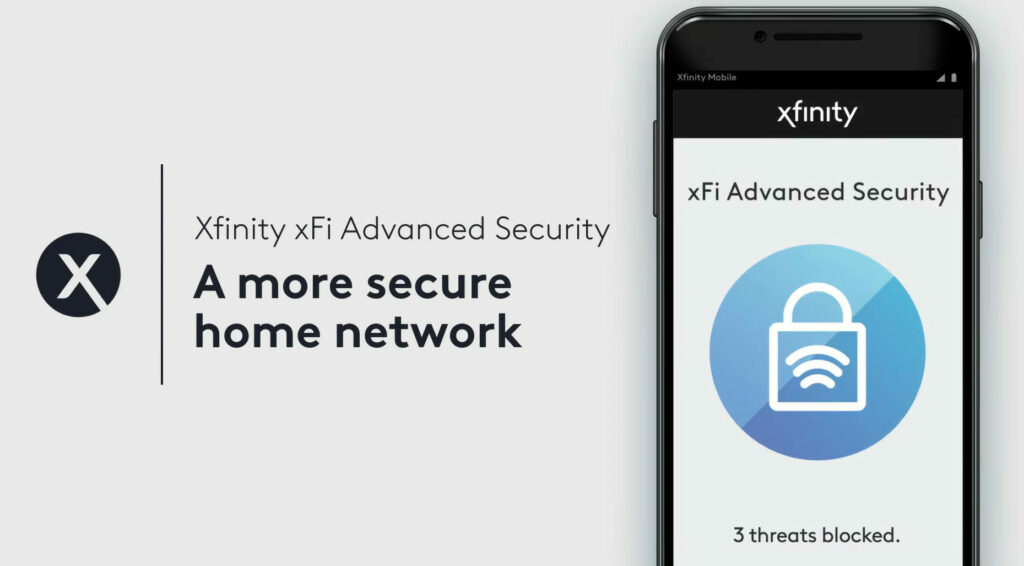 A smartphone with the text xFi advanced security