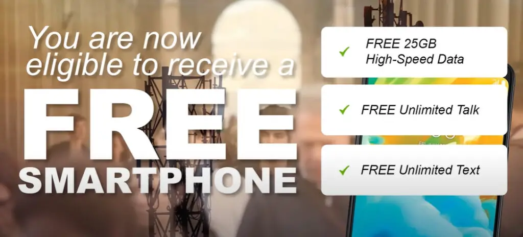 A banner for FREE Smartphone