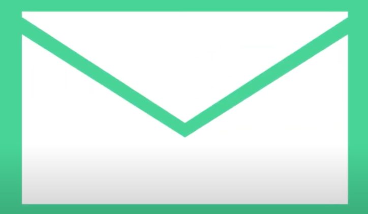 An envelope with green edge