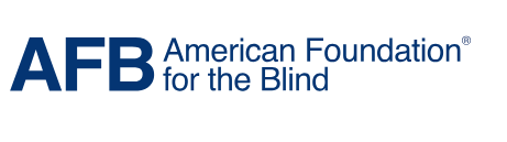 AFB American Foundation for the Blind text logo on a white background