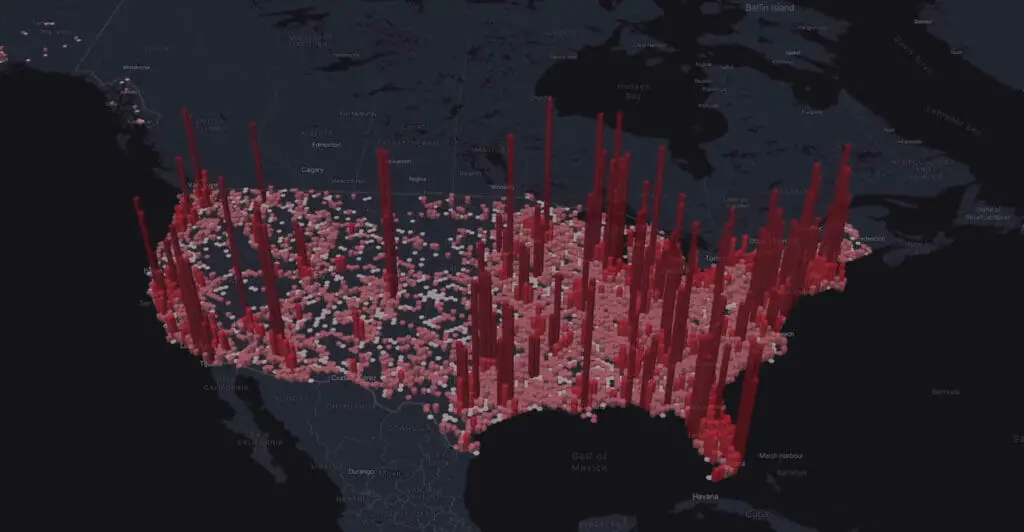 A map showing its telecom coverage