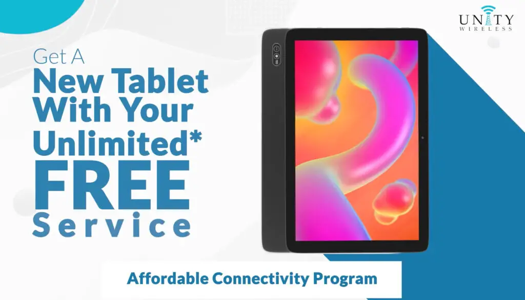 Unity Wireless new tablet banner ad