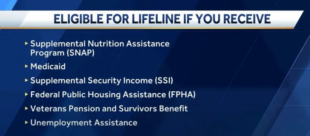 A list guideline for lifeline eligibility