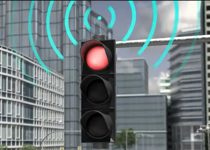 Traffic light with wifi icon