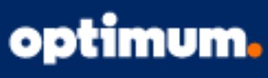 Optimum logo in a blue background