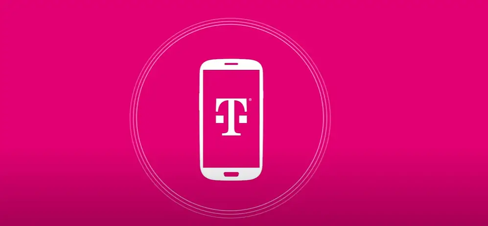 T-mobile logo on a pink background
