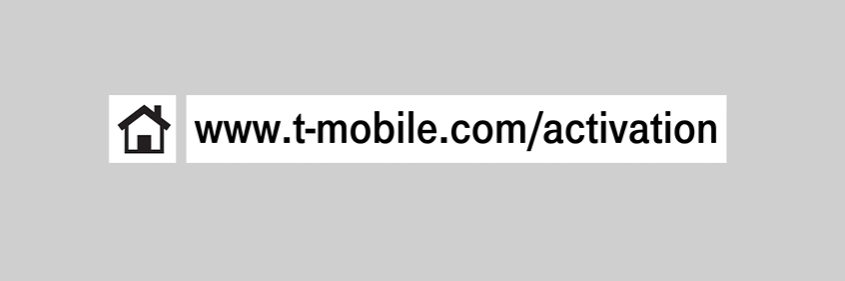 T mobile com activation link on a gray background