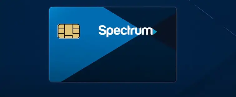 Spectrum sim card on a blue background